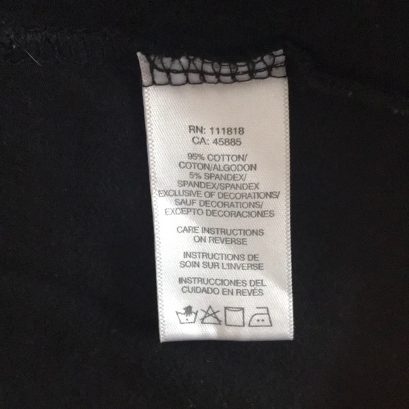 MICHAEL KORS Black 3/4 Sleeve Rhinestone Logo Top - Picture 6 of 8